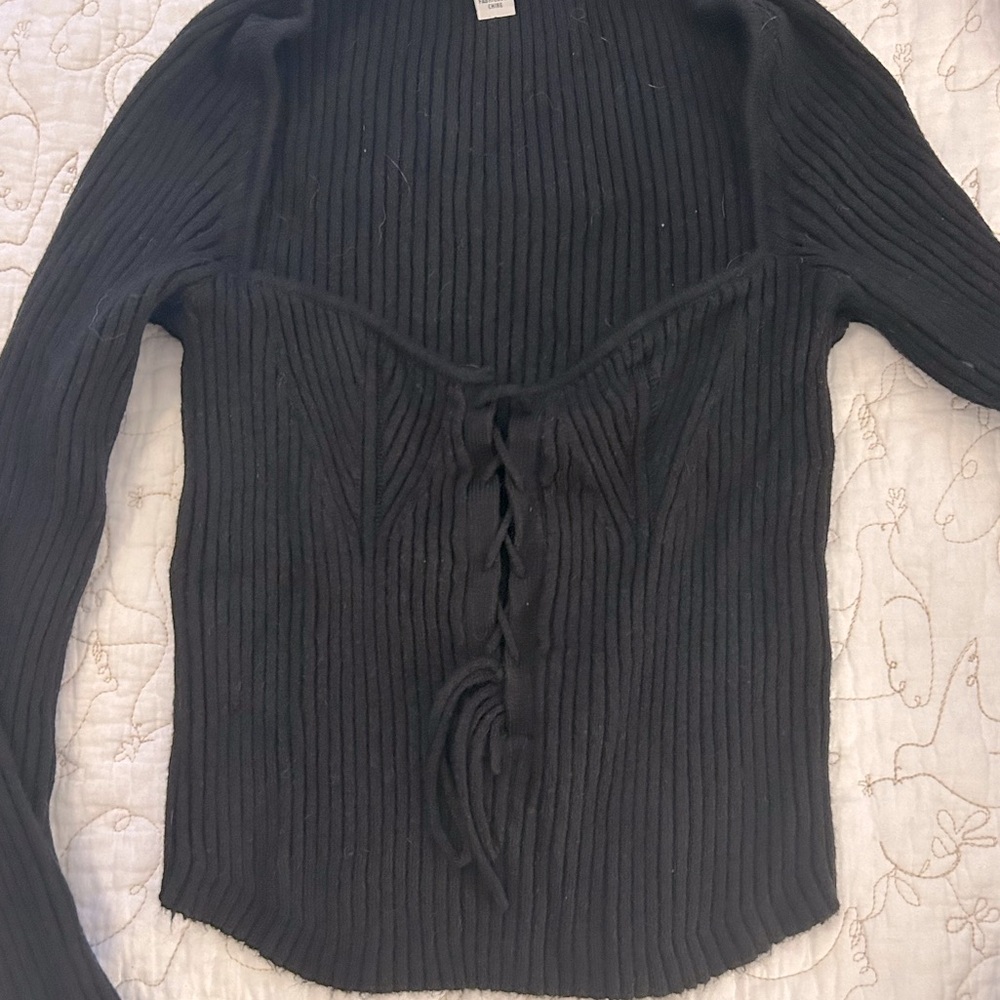 Urban Outfitters cropped ribbed lace-up sweater